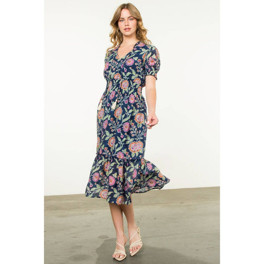 Short Sleeve Floral Maxi Dress