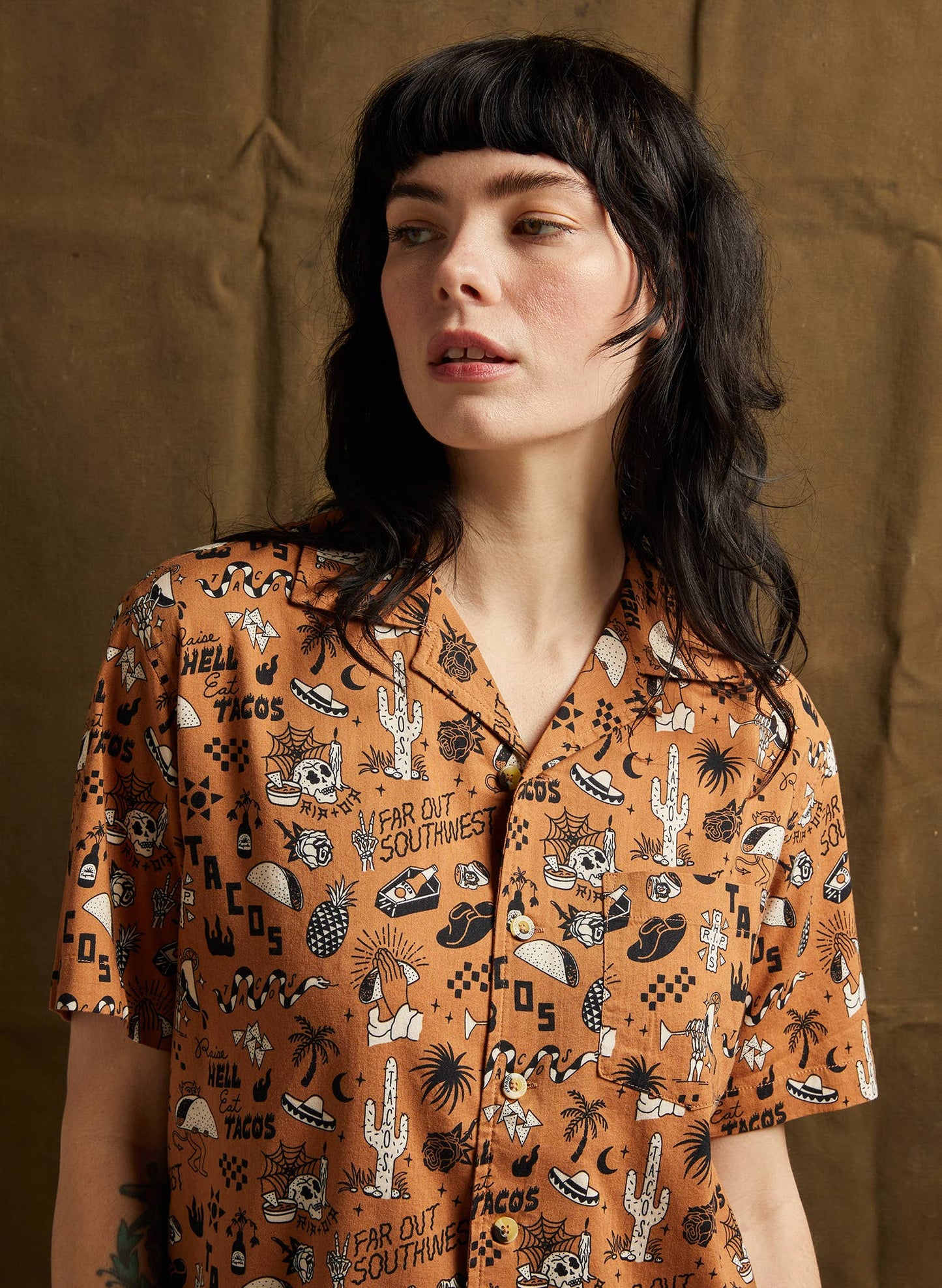 Raise Hell Eat Tacos Button Up Shirt