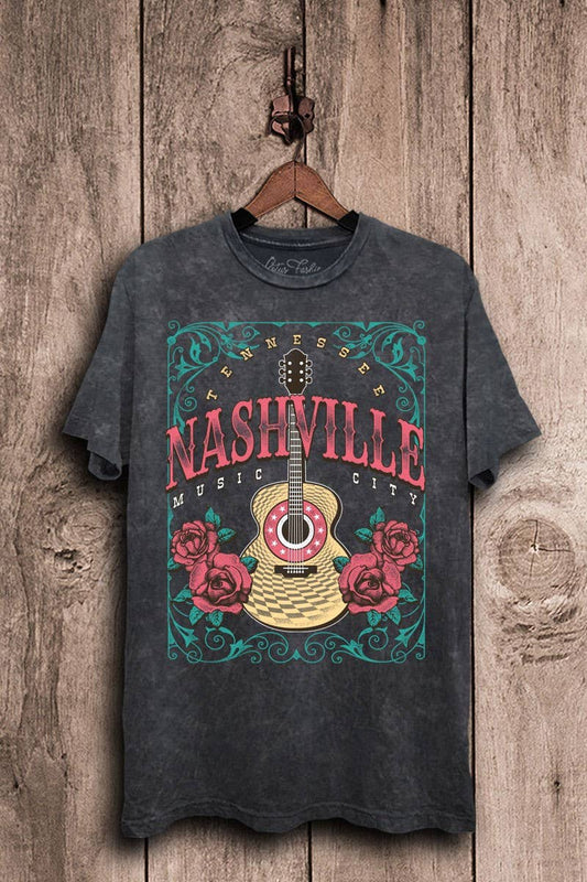 T-Shirt- Nashville Guitar with Roses