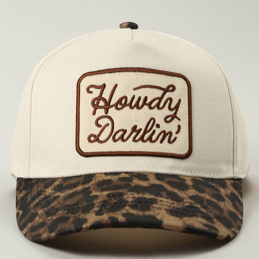 Cap - Howdy Darlin' Embroidered Leopard Brim