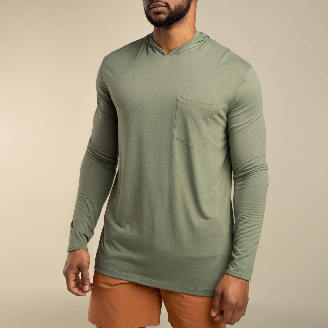Hoodie - Yucatan Bamboo Tech Shirt by Sendero, San Juan Sage