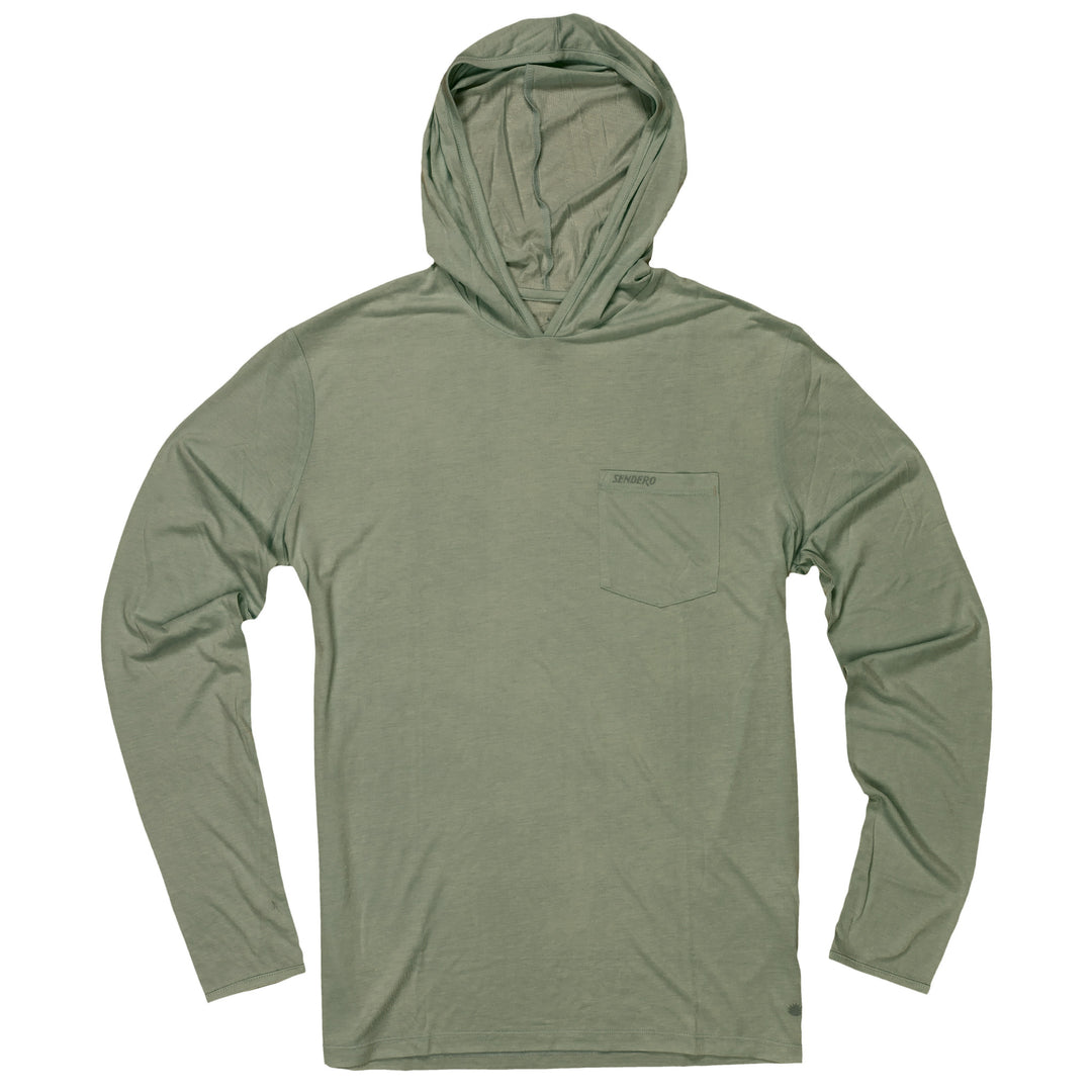 Hoodie - Yucatan Bamboo Tech Shirt by Sendero, San Juan Sage