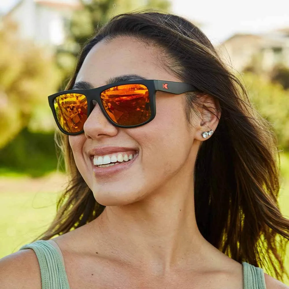 Sunglasses by Knockaround - Torrey Pines - Matte Black / Red Sunset