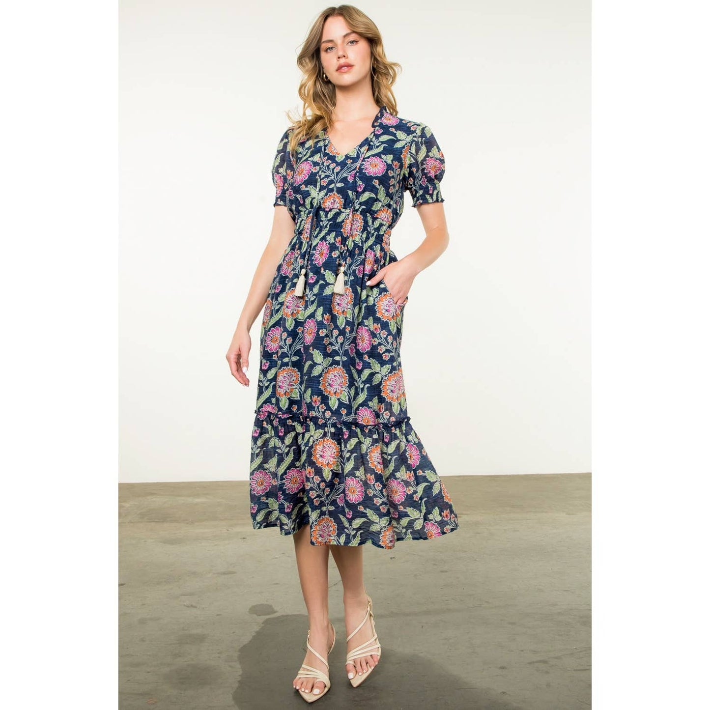 Short Sleeve Floral Maxi Dress