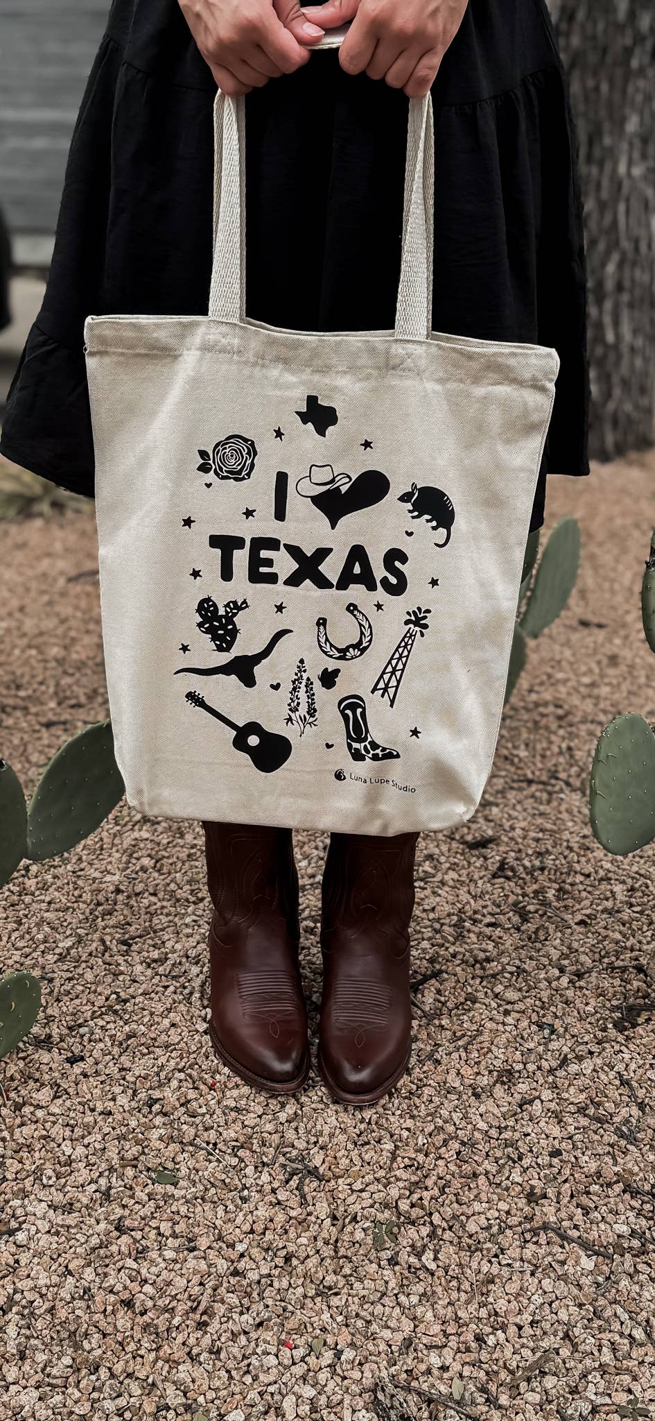 I Love Texas Canvas Tote Bag