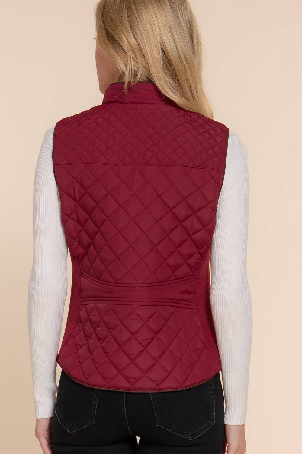 Vest- Quilted Suede Trim