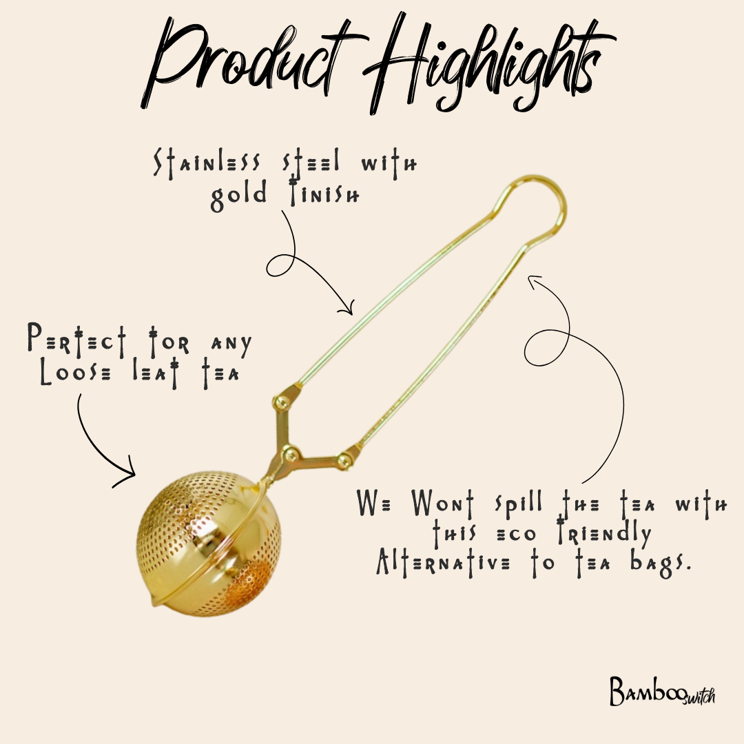 Tea Strainer- Gold Stainless Steel
