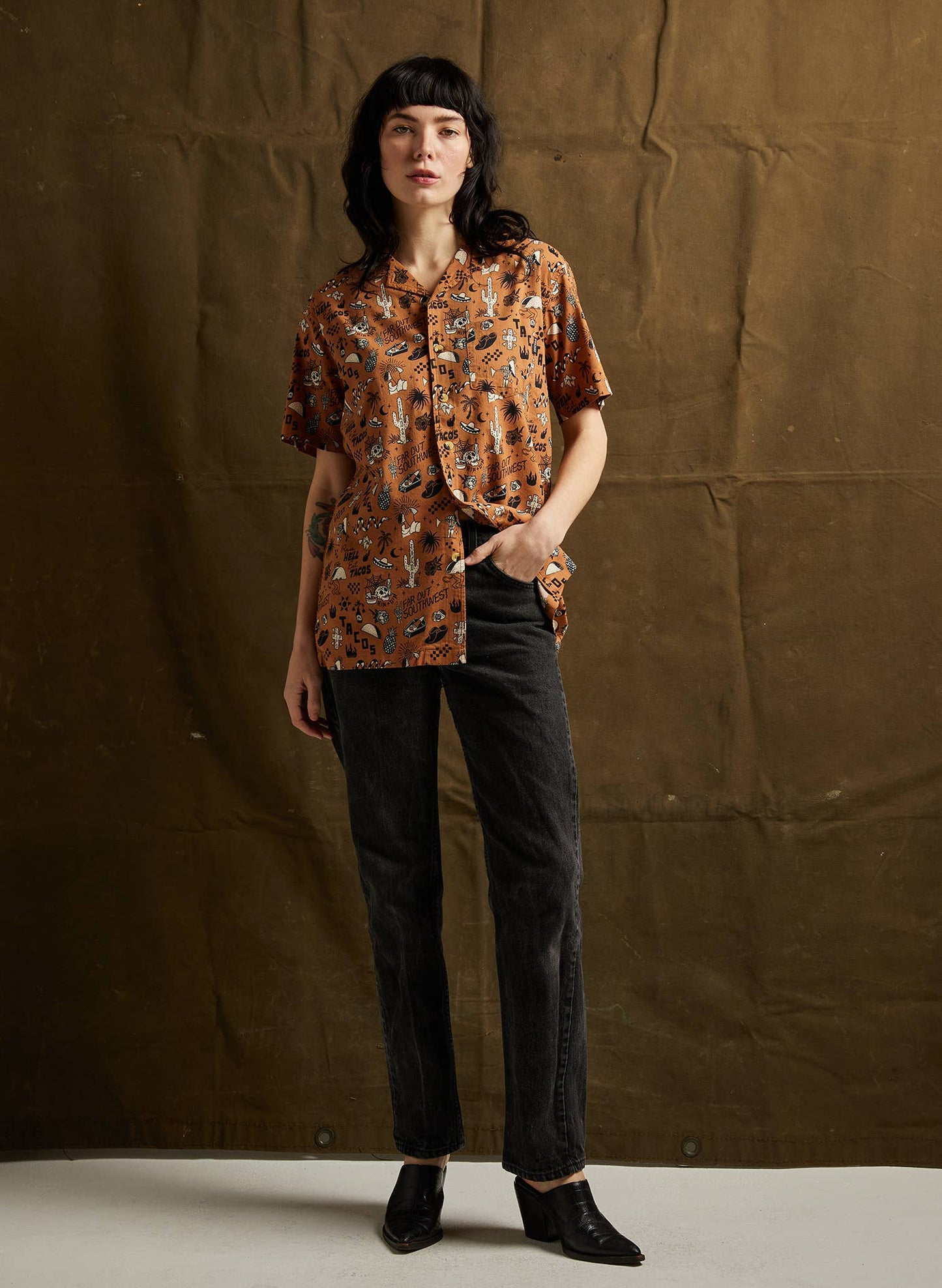 Raise Hell Eat Tacos Button Up Shirt