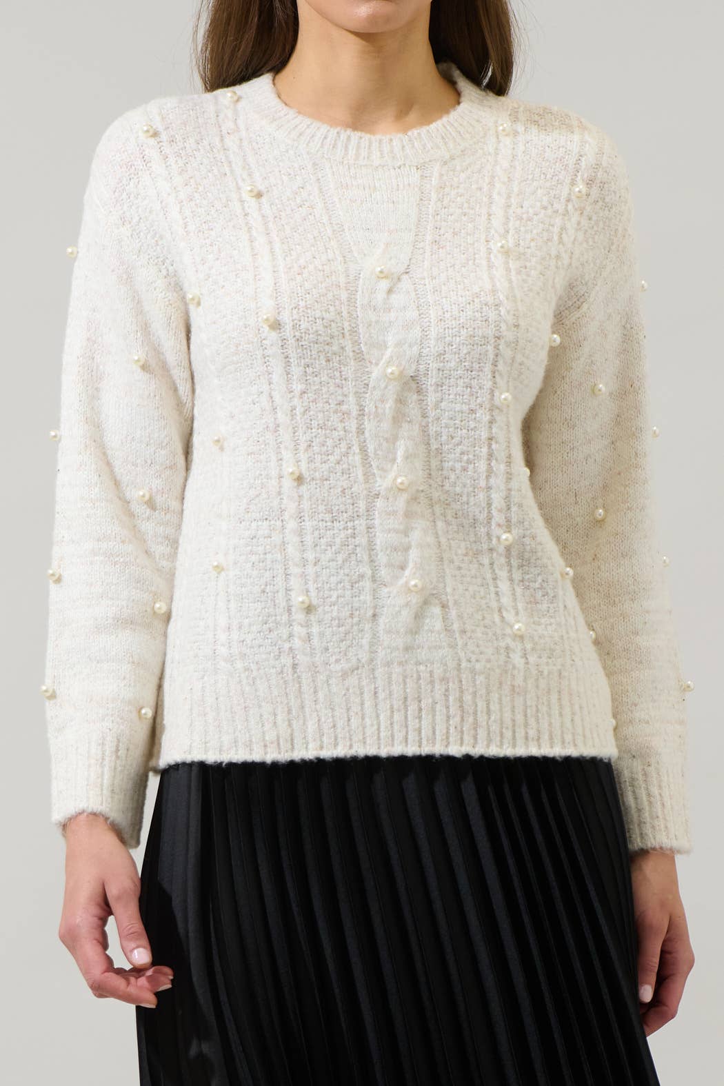 Sweater - Oatmeal Pearl Detail