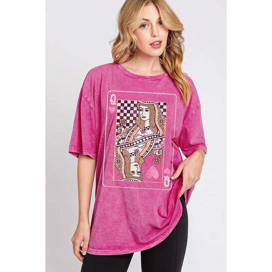 QUEEN CARD OVERSIZED GRAPHIC TEE