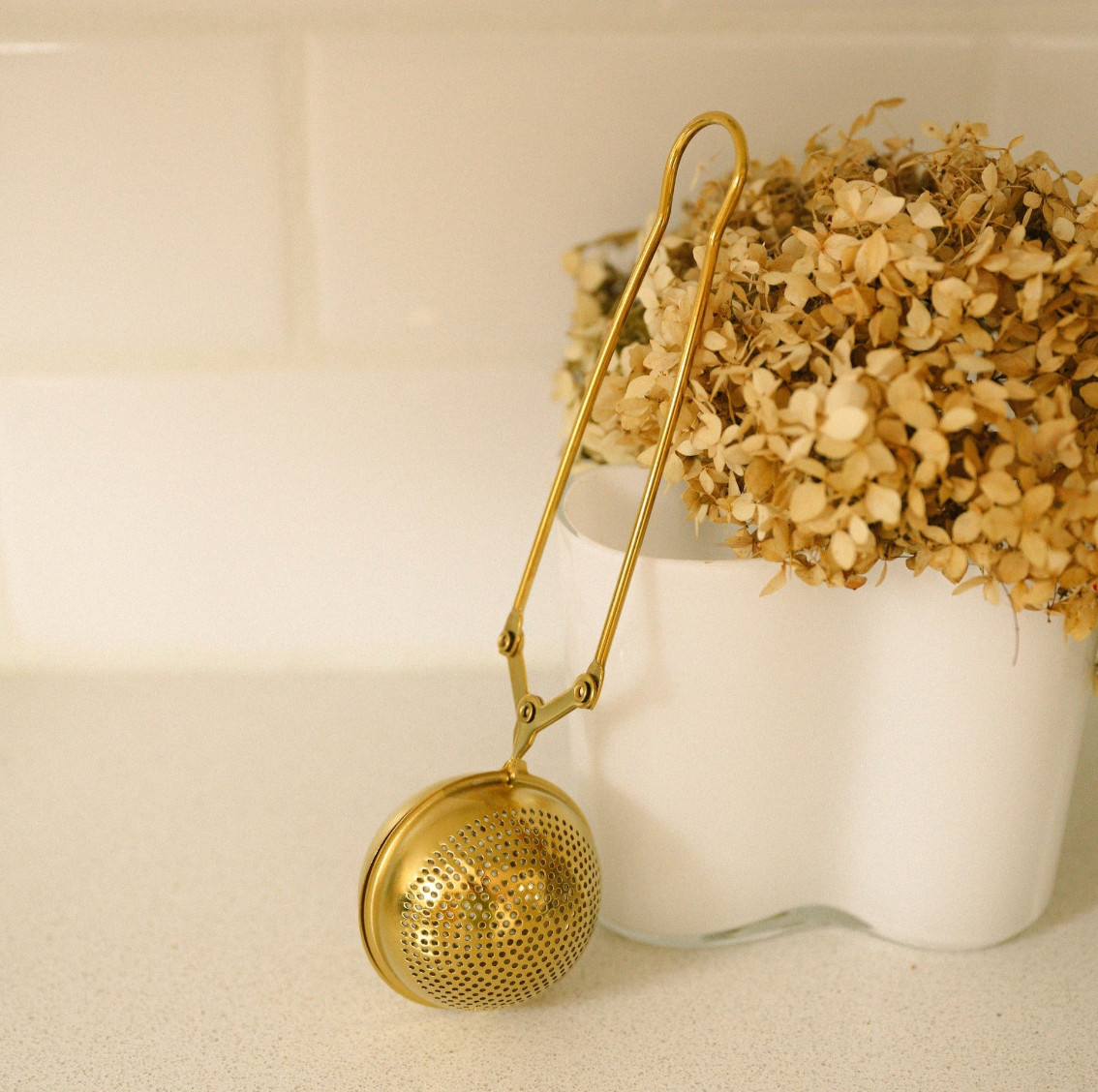 Tea Strainer- Gold Stainless Steel