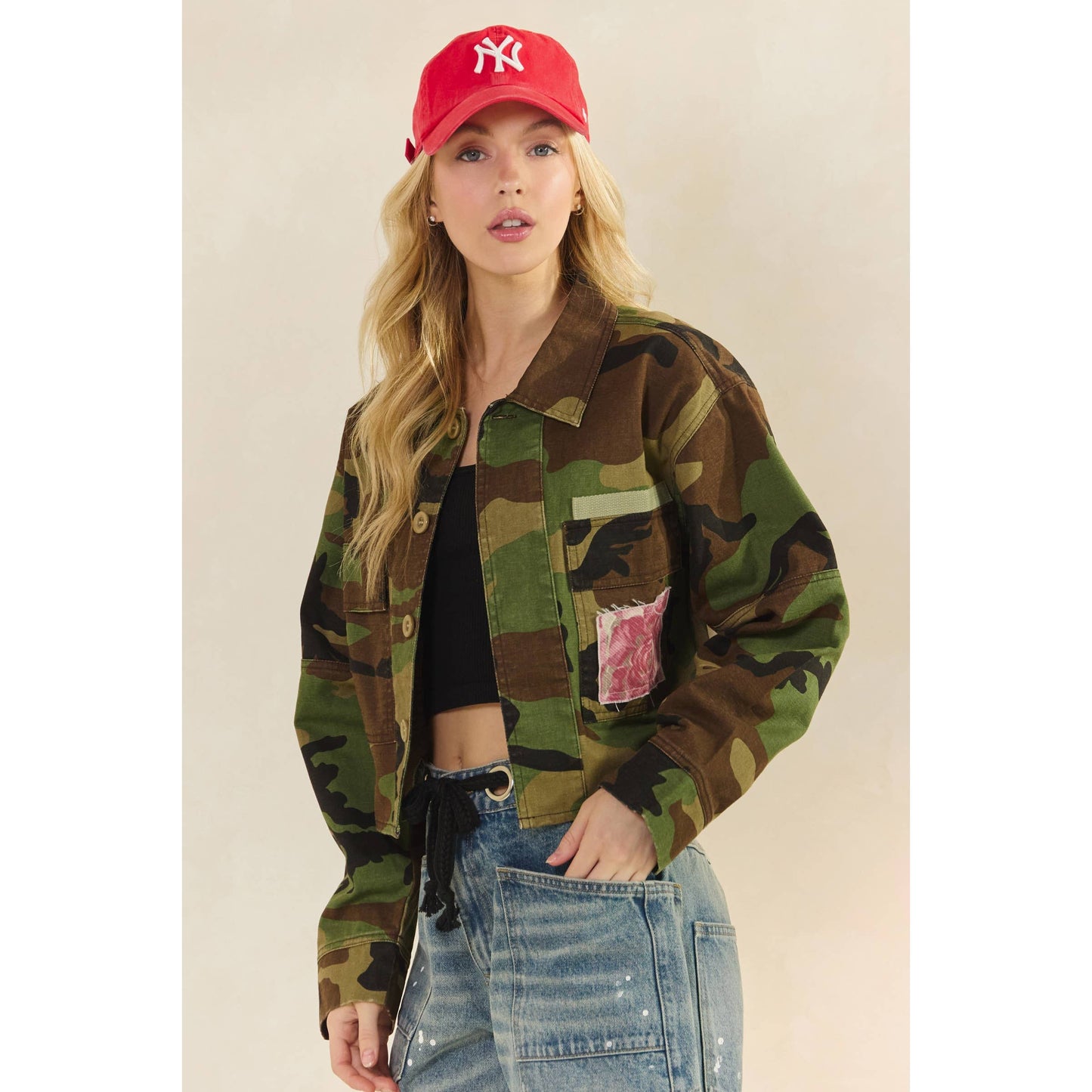 Jacket- Camo/Floral Patch