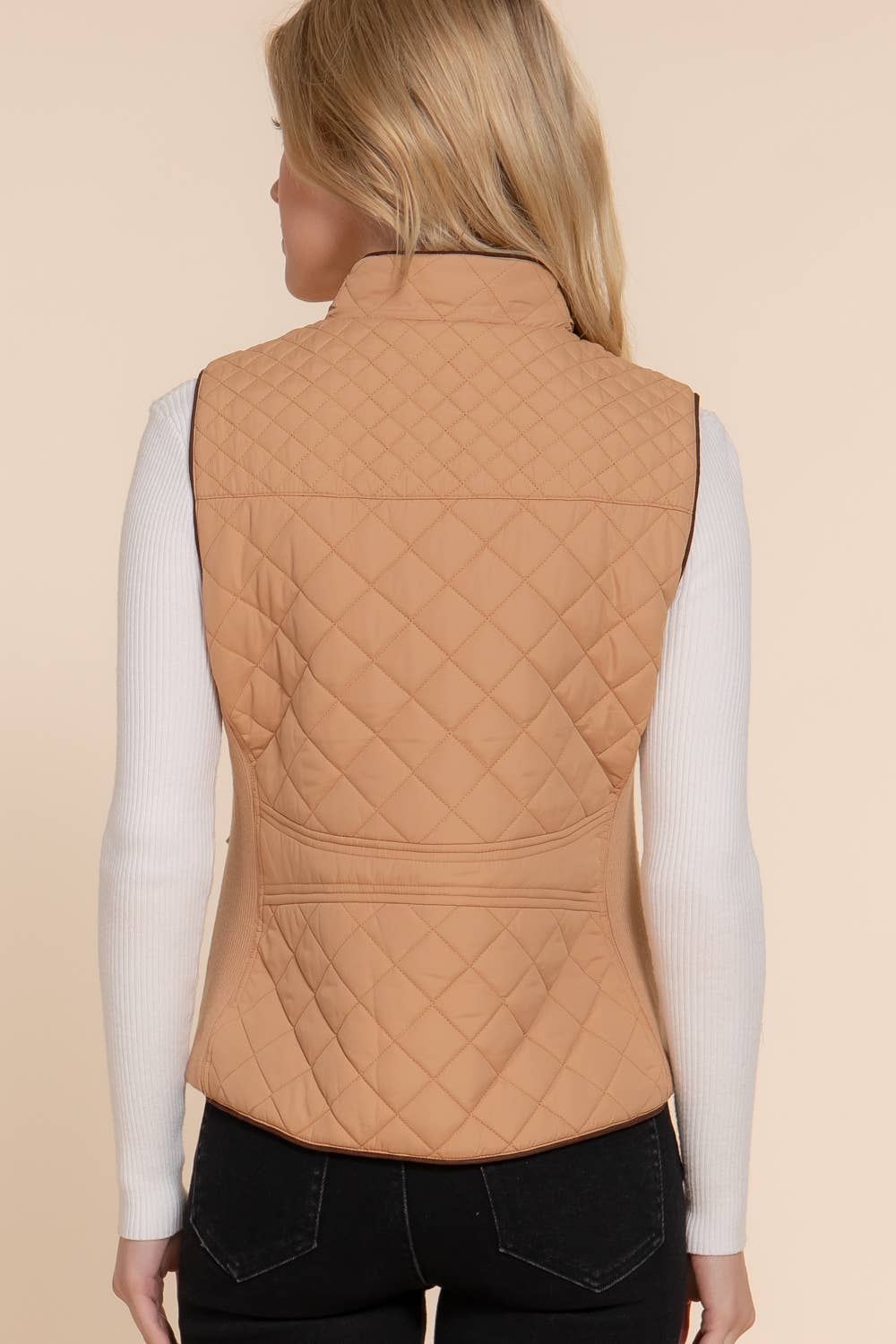 Vest- Quilted Suede Trim