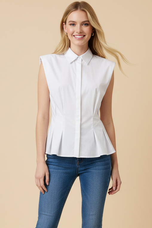 Shirt- Sleeveless Button Down