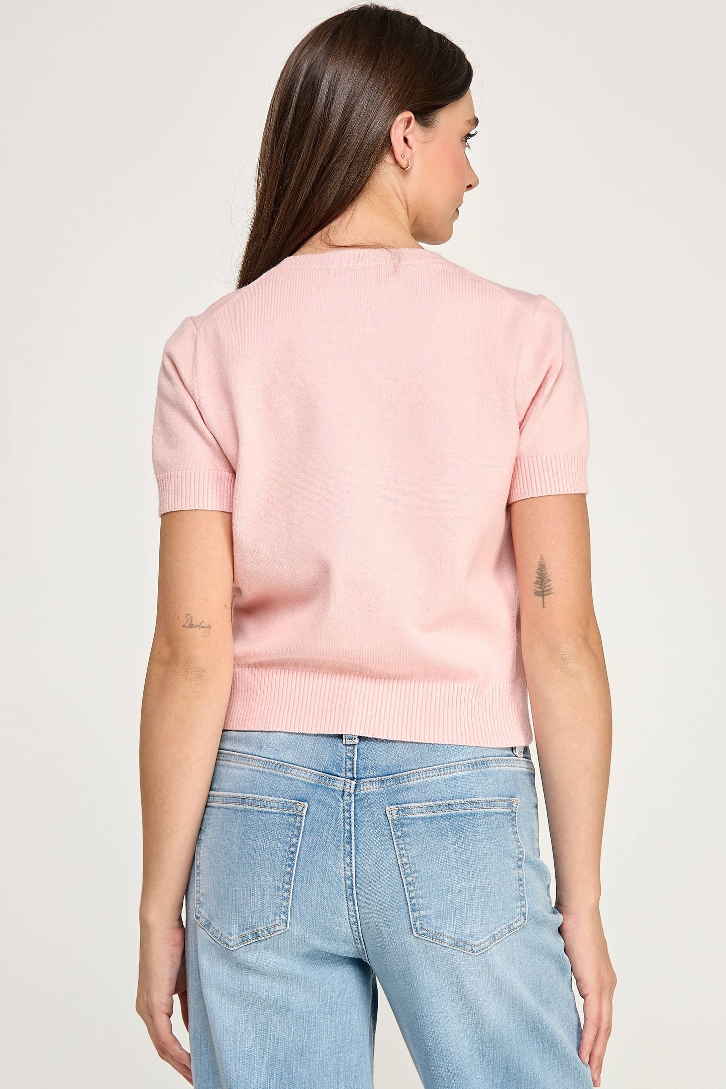 Cardigan- Pink Short Sleeve