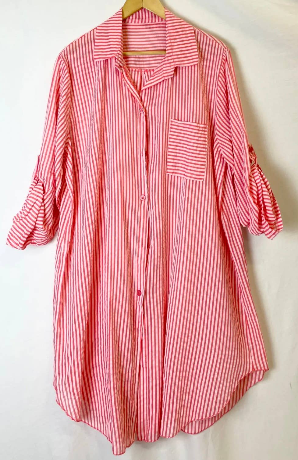 Dress- Italian Striped Cotton Oversize Shirt