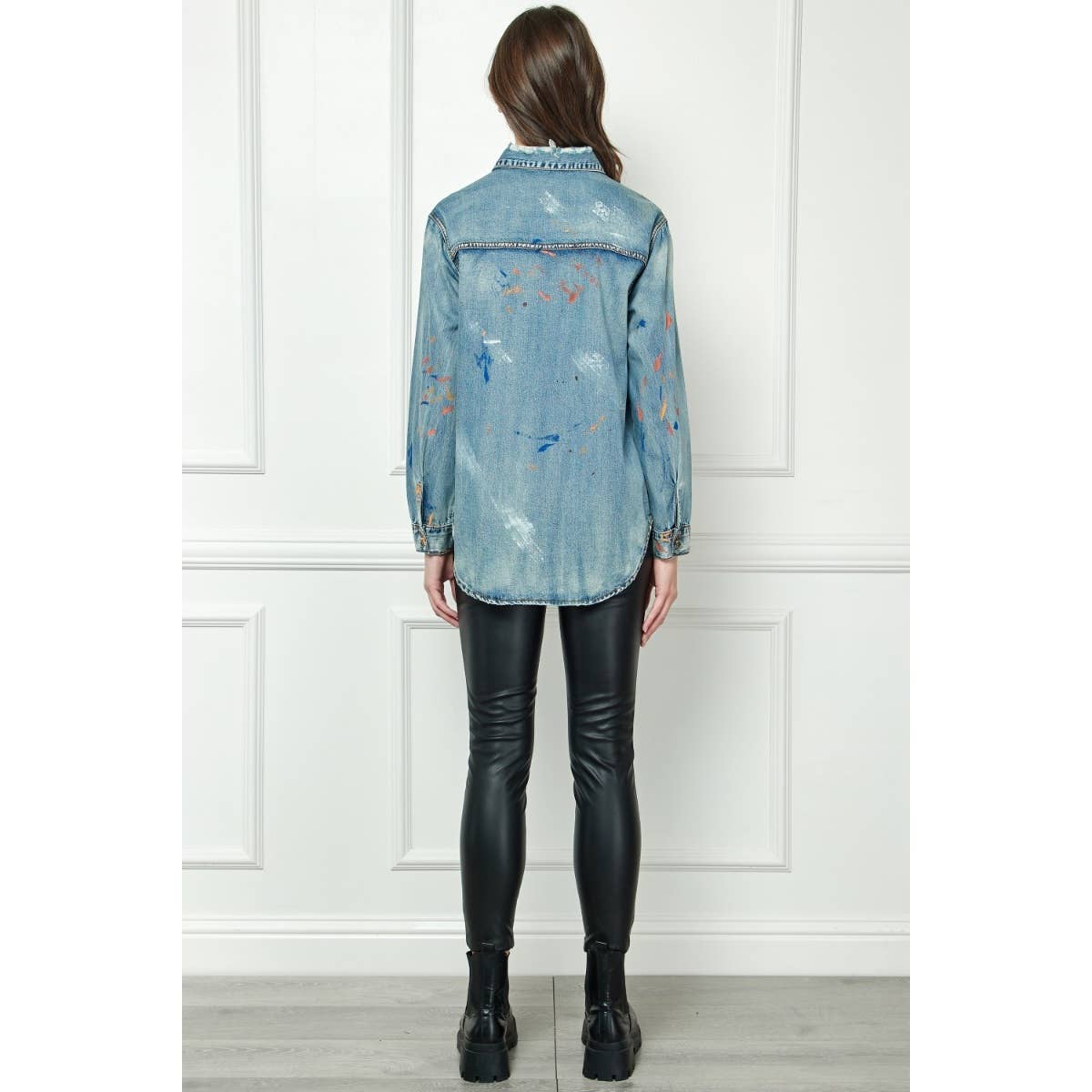 Shirt- Paint Splattered Denim Over