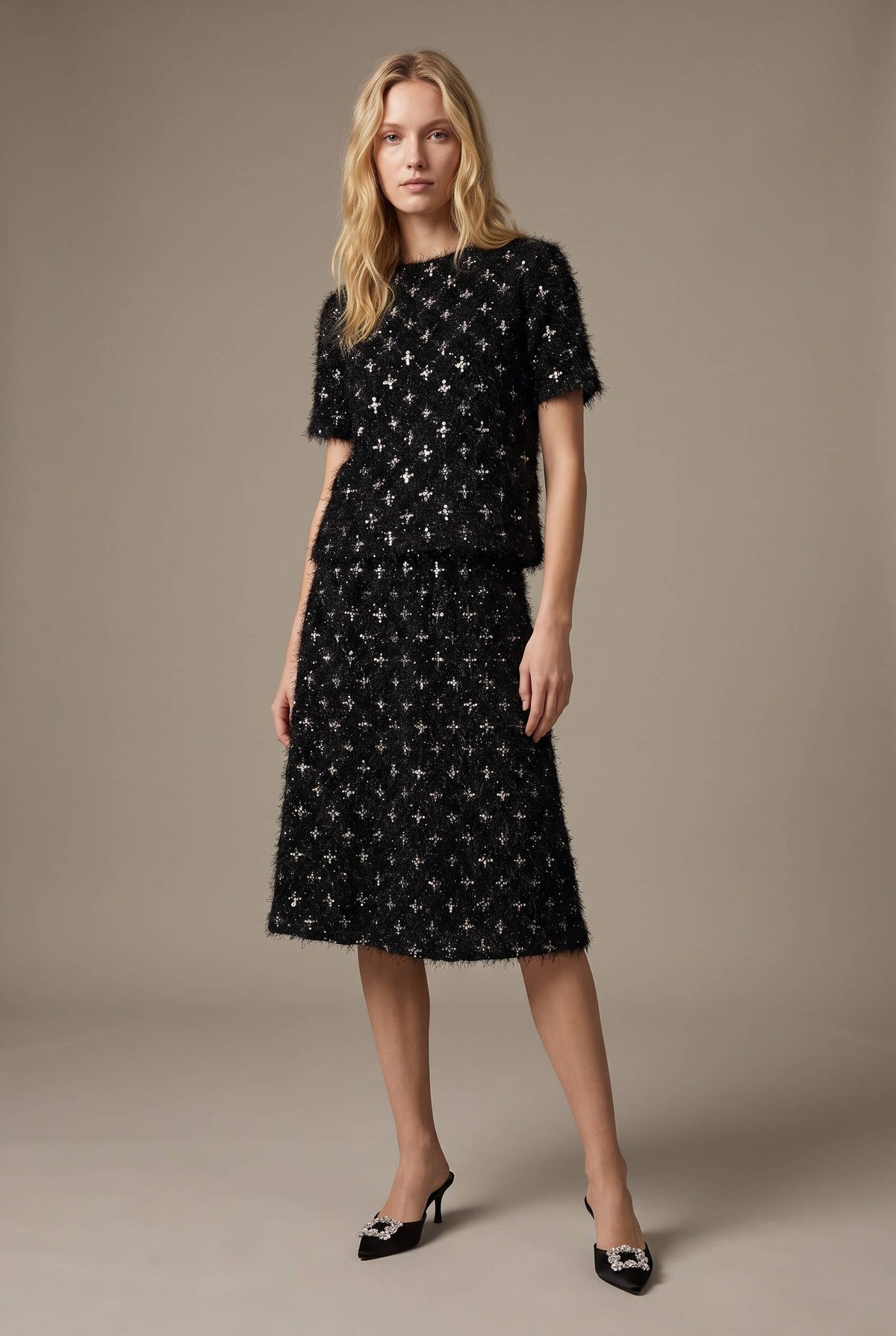 Top - Sequin Textured Short Sleeve