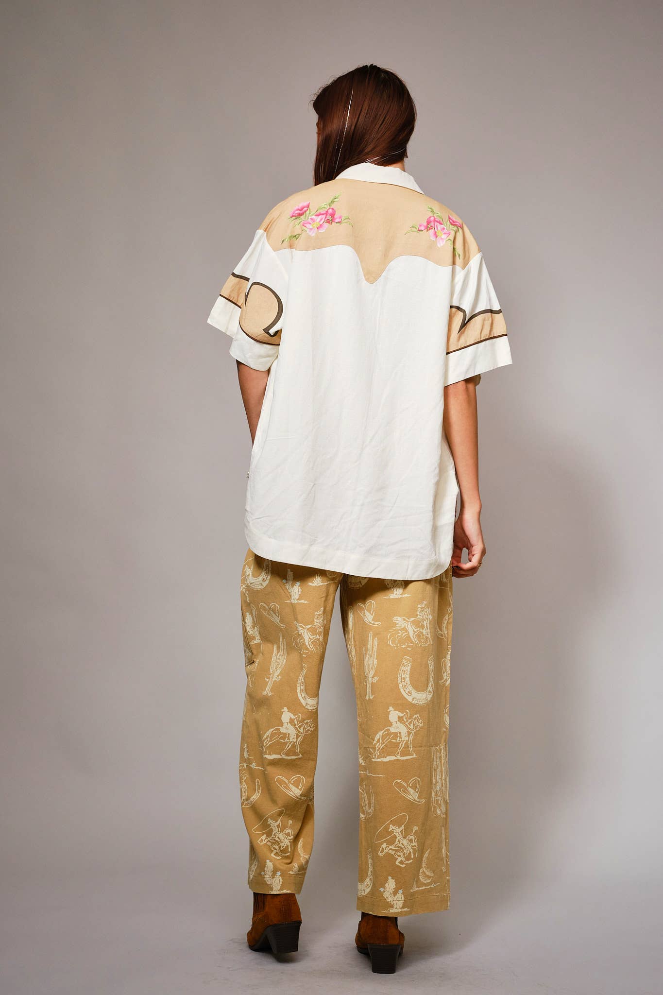 Pant- Western Motif Wide Leg