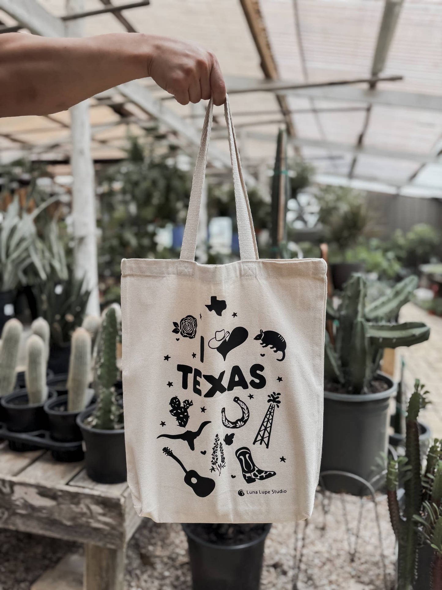 I Love Texas Canvas Tote Bag