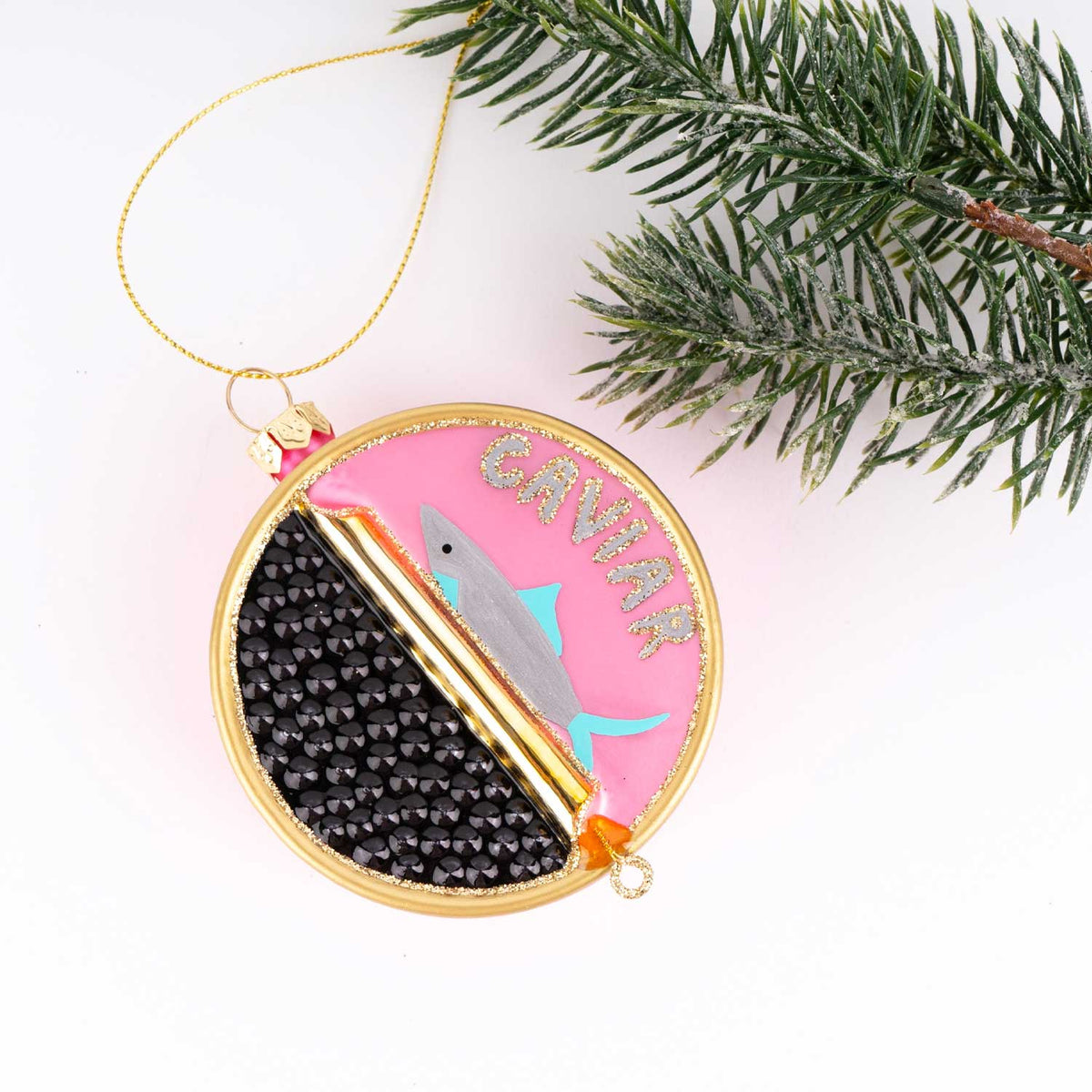 Ornament - Caviar Tin Glass Christmas