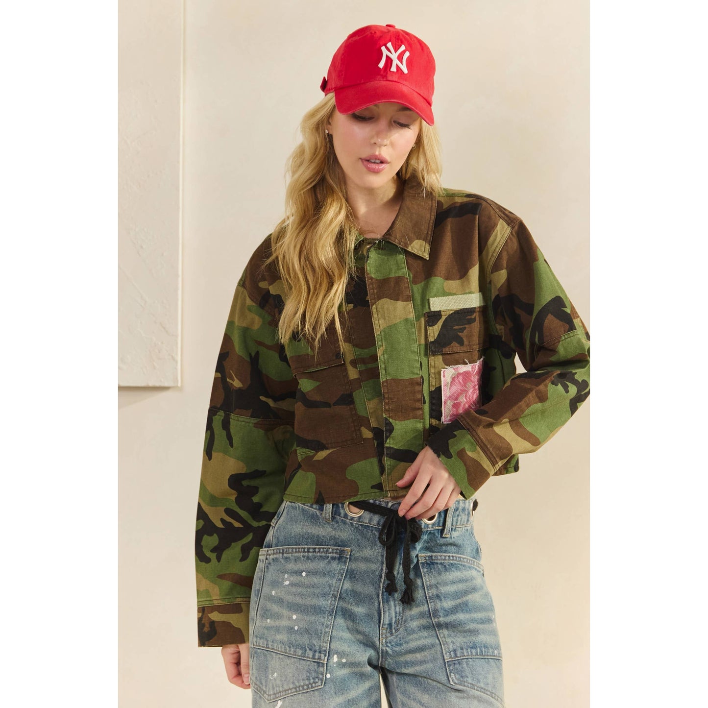 Jacket- Camo/Floral Patch