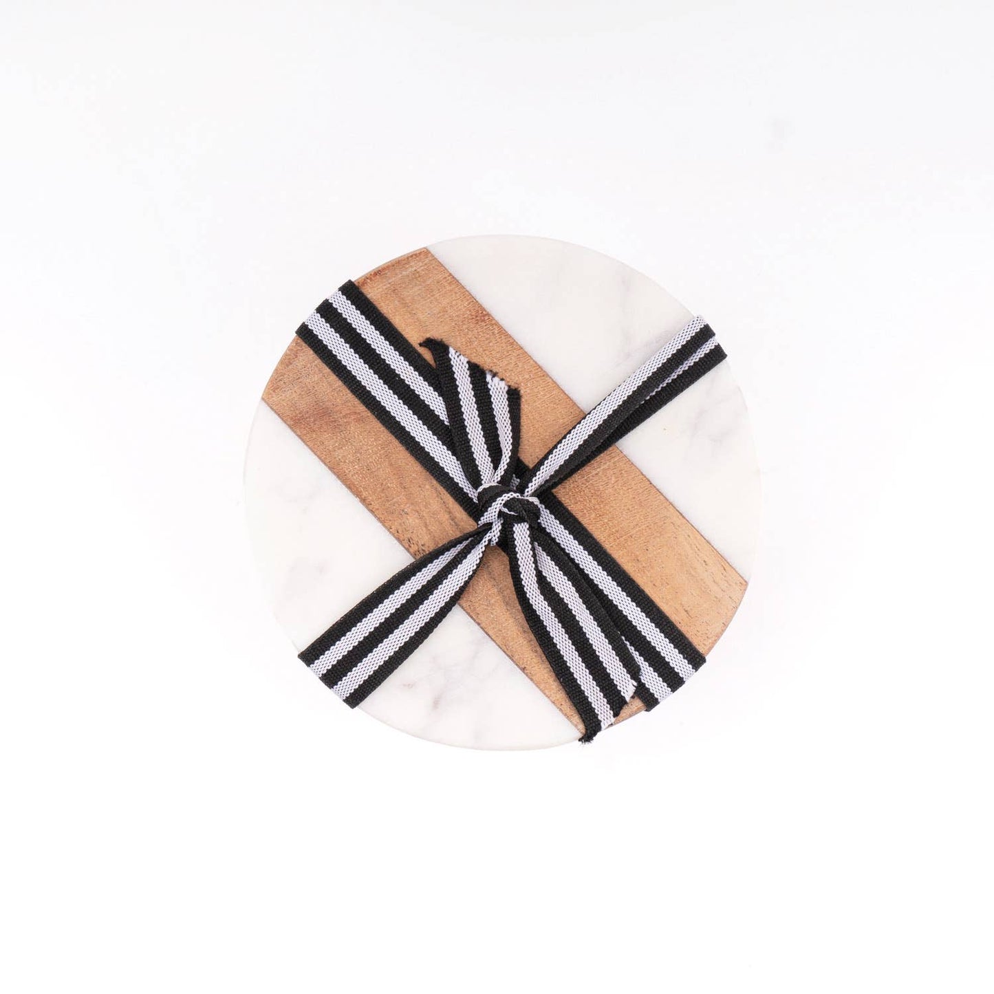 Coaster Set - Marble & Wood Round