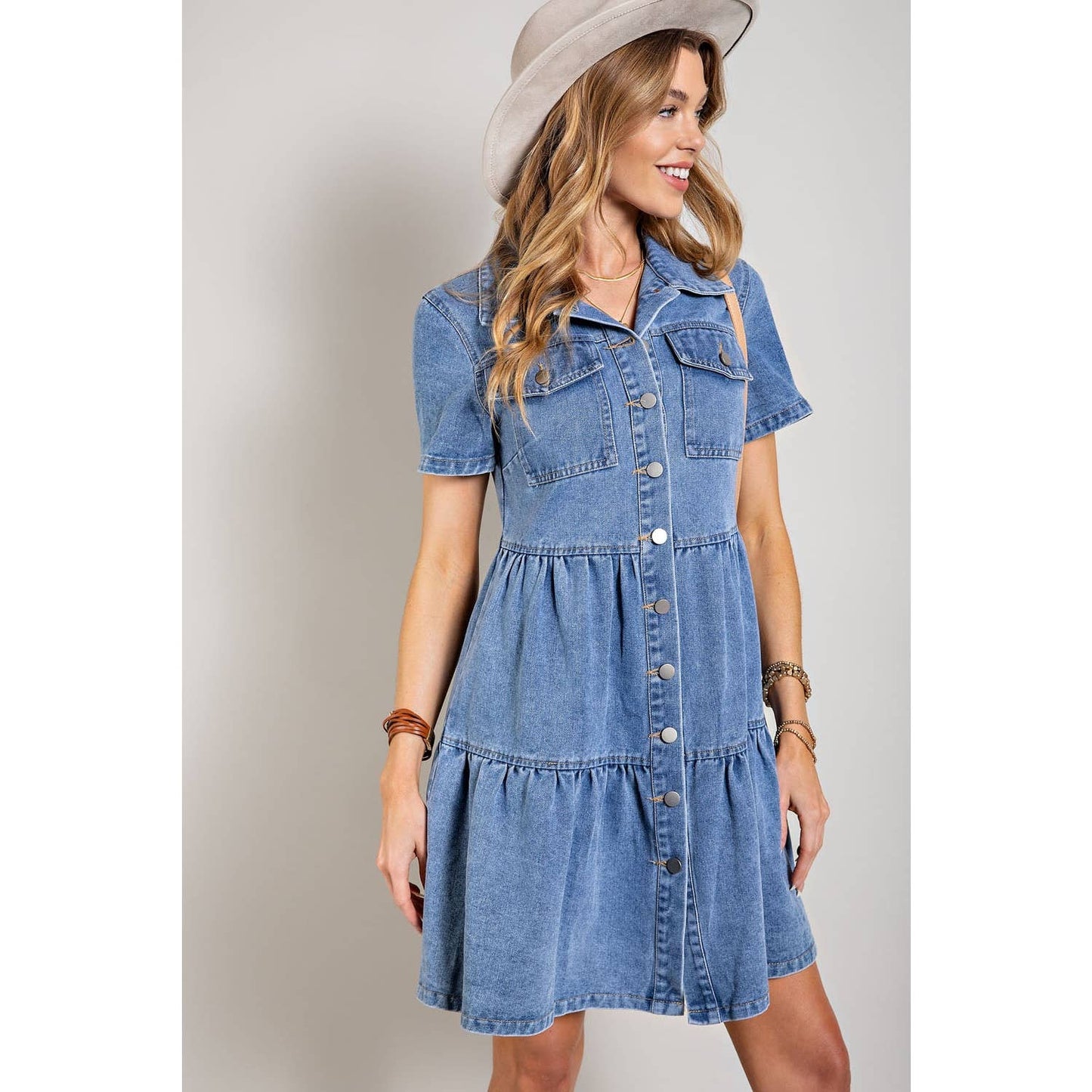 Dress- Denim Ruffle Hem