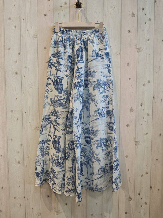 Printed Linen Trousers