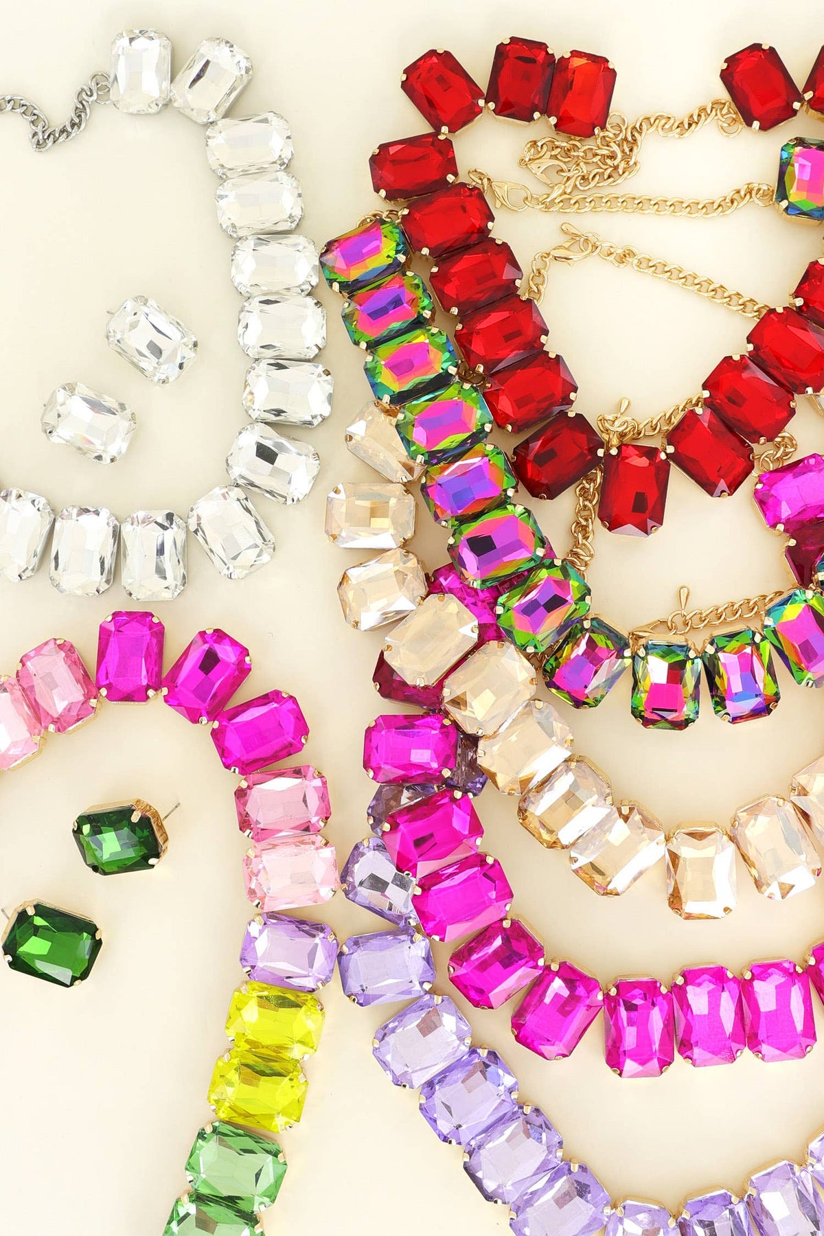 Necklace Set - Crystal Cut Collar with Matching Earring