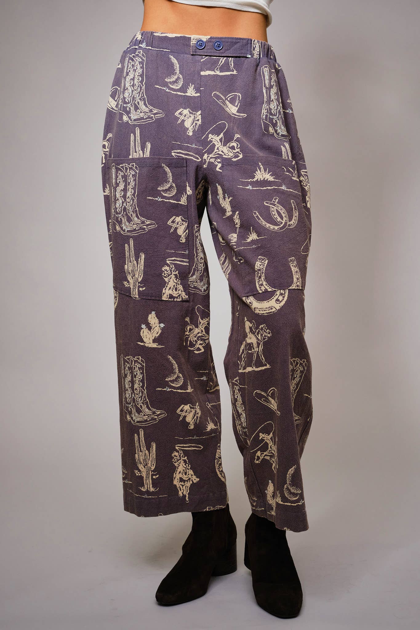 Pant- Western Motif Wide Leg