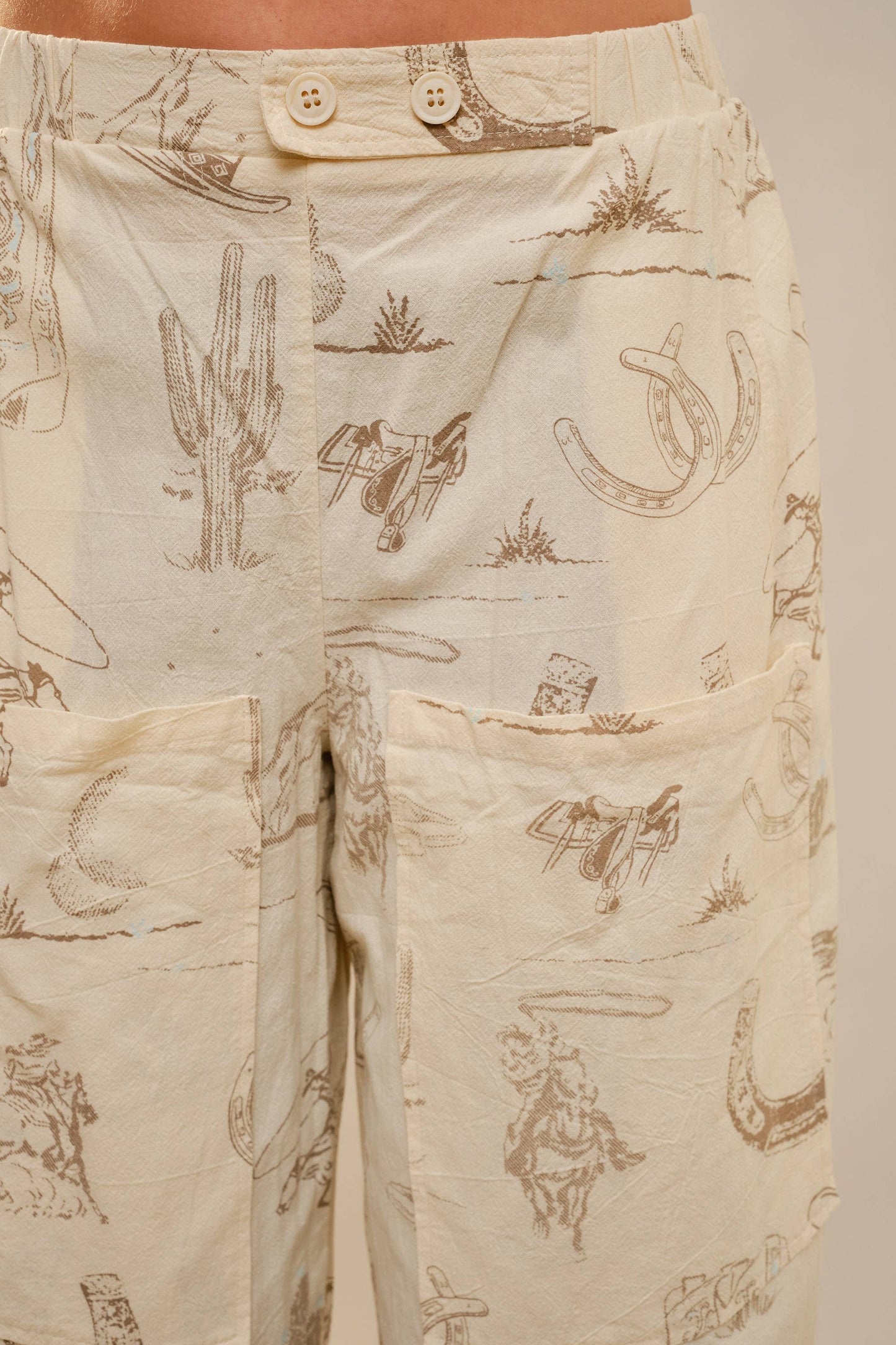 Pant- Western Motif Wide Leg
