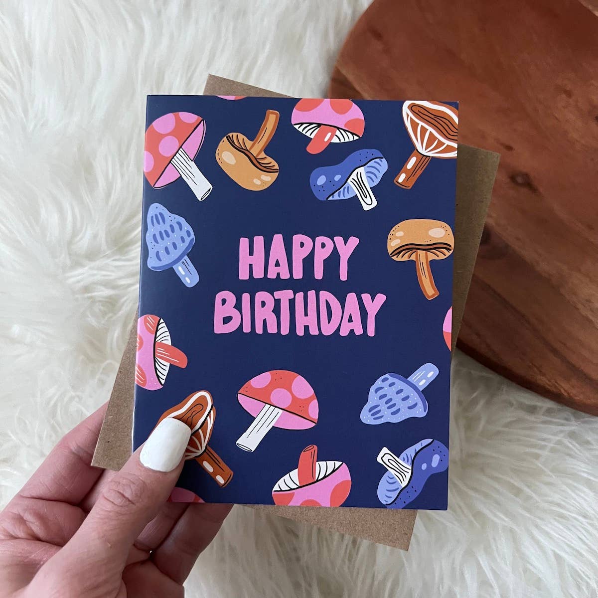 Greeting Card - "Happy Birthday" Mushrooms