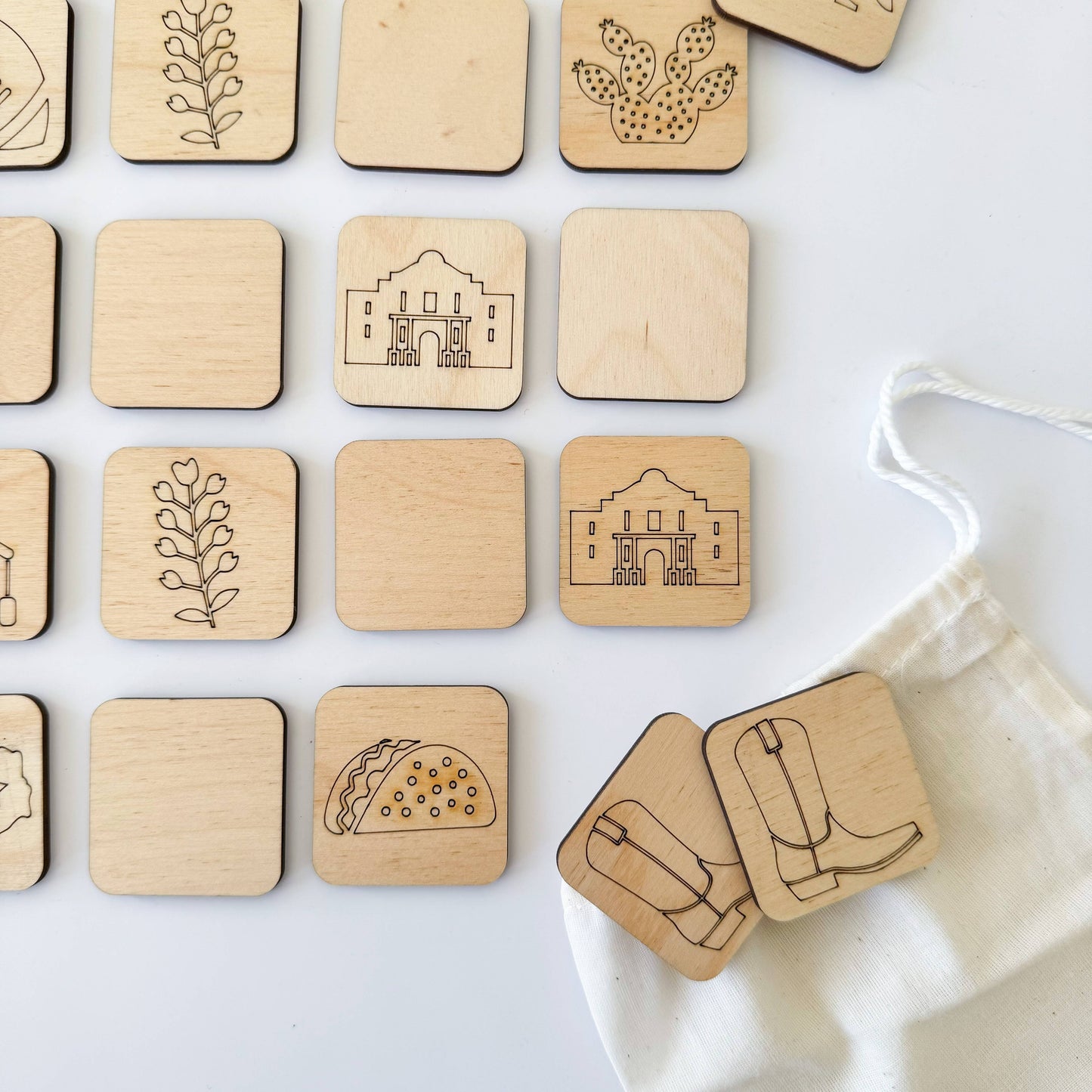 State Memory Matching Game - Wood Memory Game