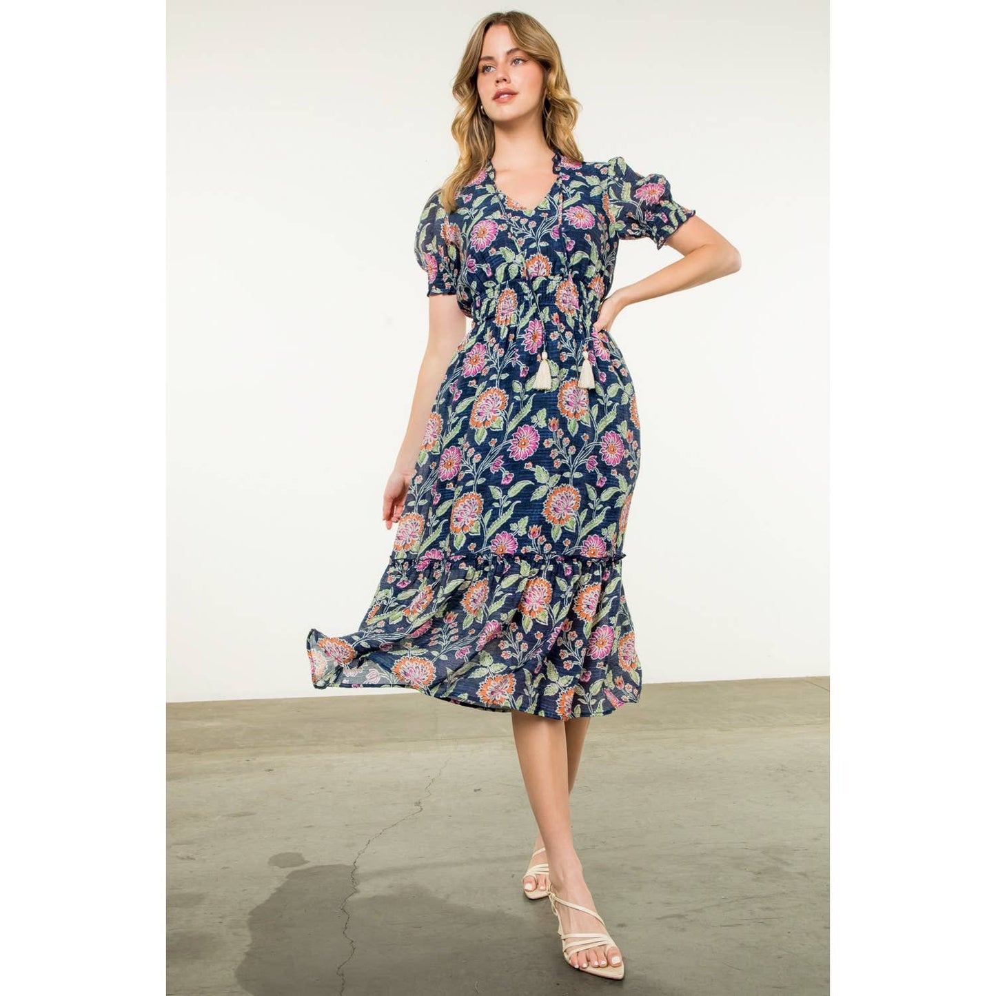 Short Sleeve Floral Maxi Dress