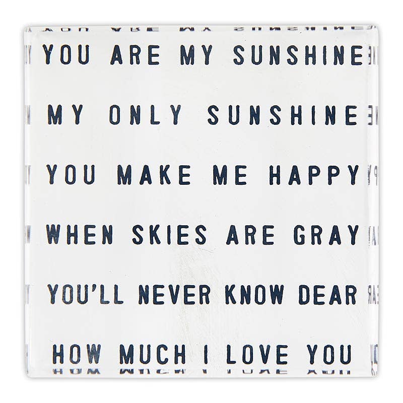 You are my Sunshine lucite block