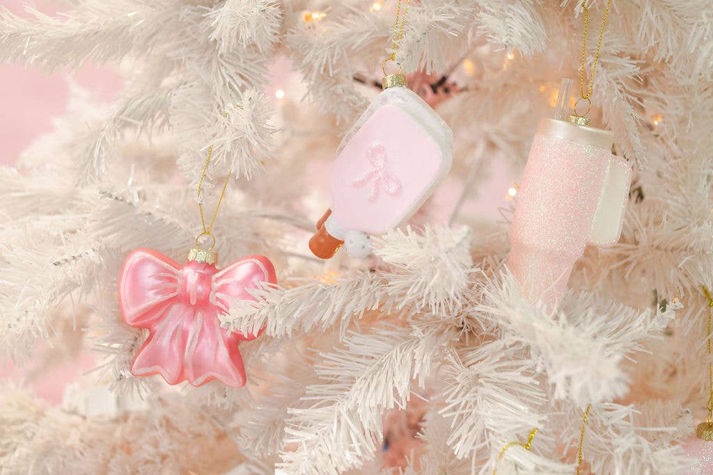Christmas Ornament -Pink Glitter Stanley Cup
