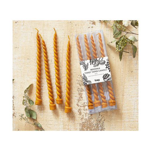 Tapered Candle- Twin Flame Twisted Beeswax
