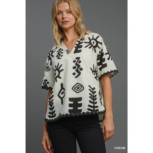 Abstract Print Ric Rac Set