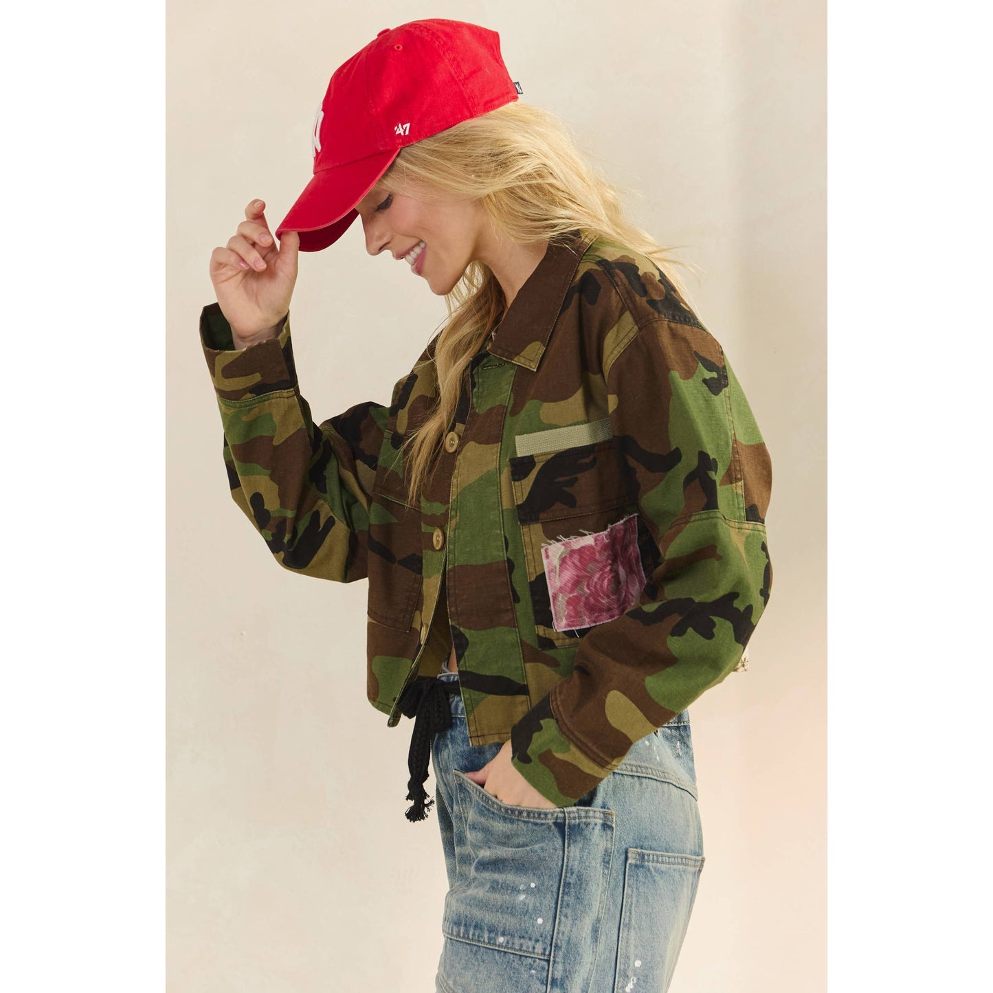Jacket- Camo/Floral Patch