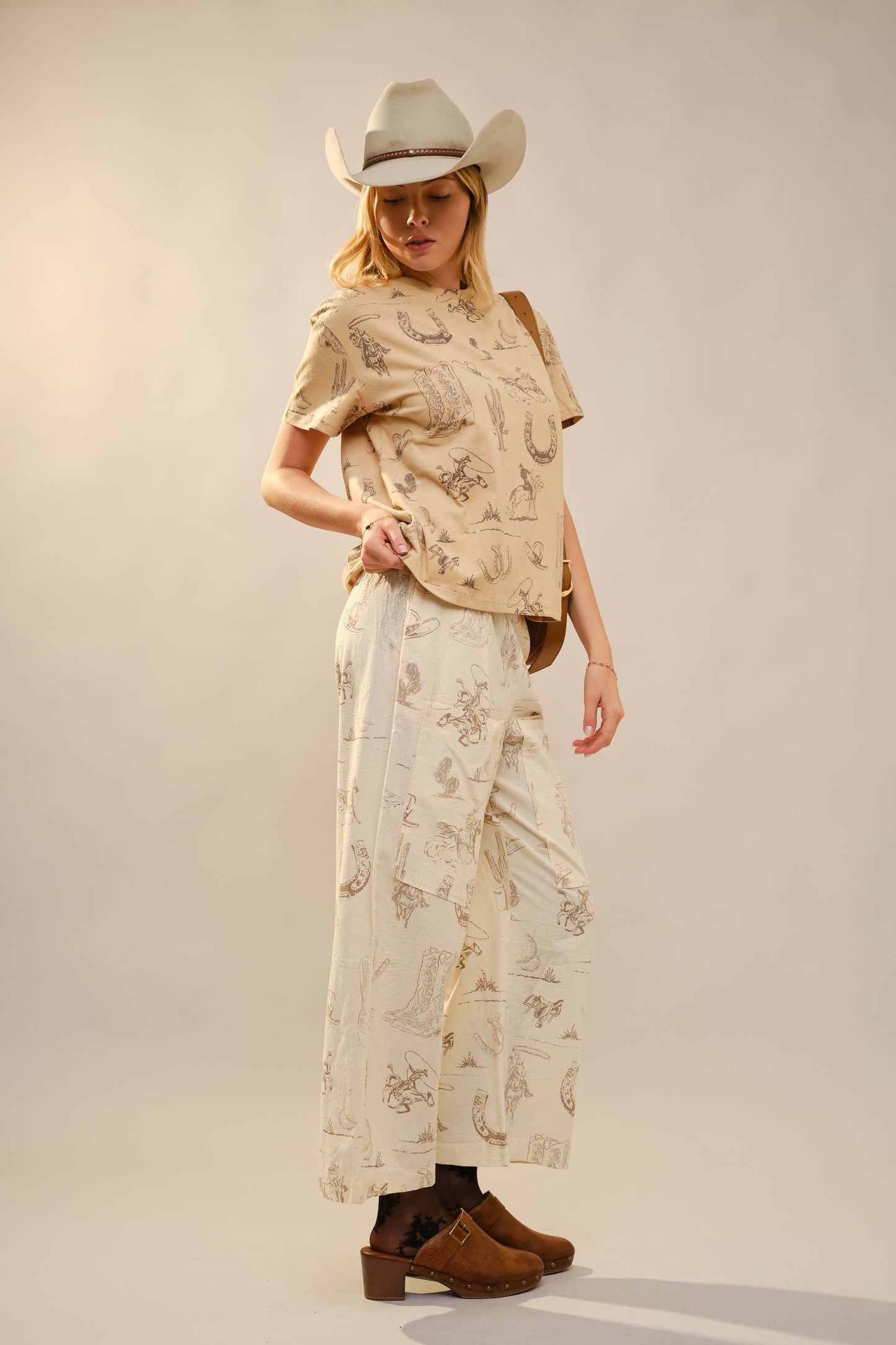 Pant- Western Motif Wide Leg
