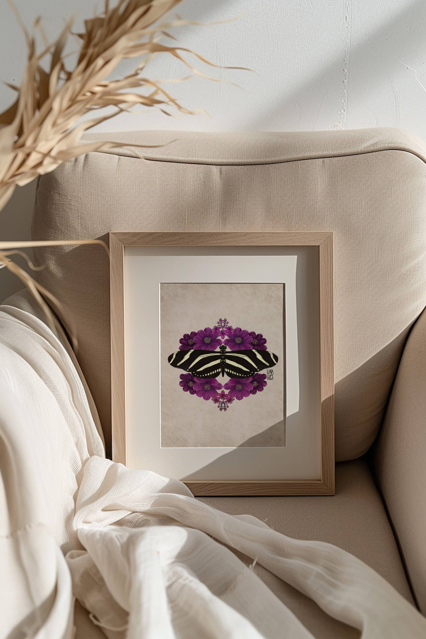 Zebra Longwing Butterfly Art Print
