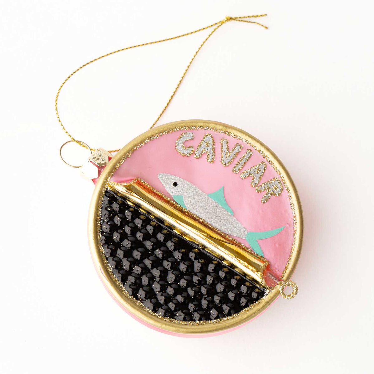 Ornament - Caviar Tin Glass Christmas