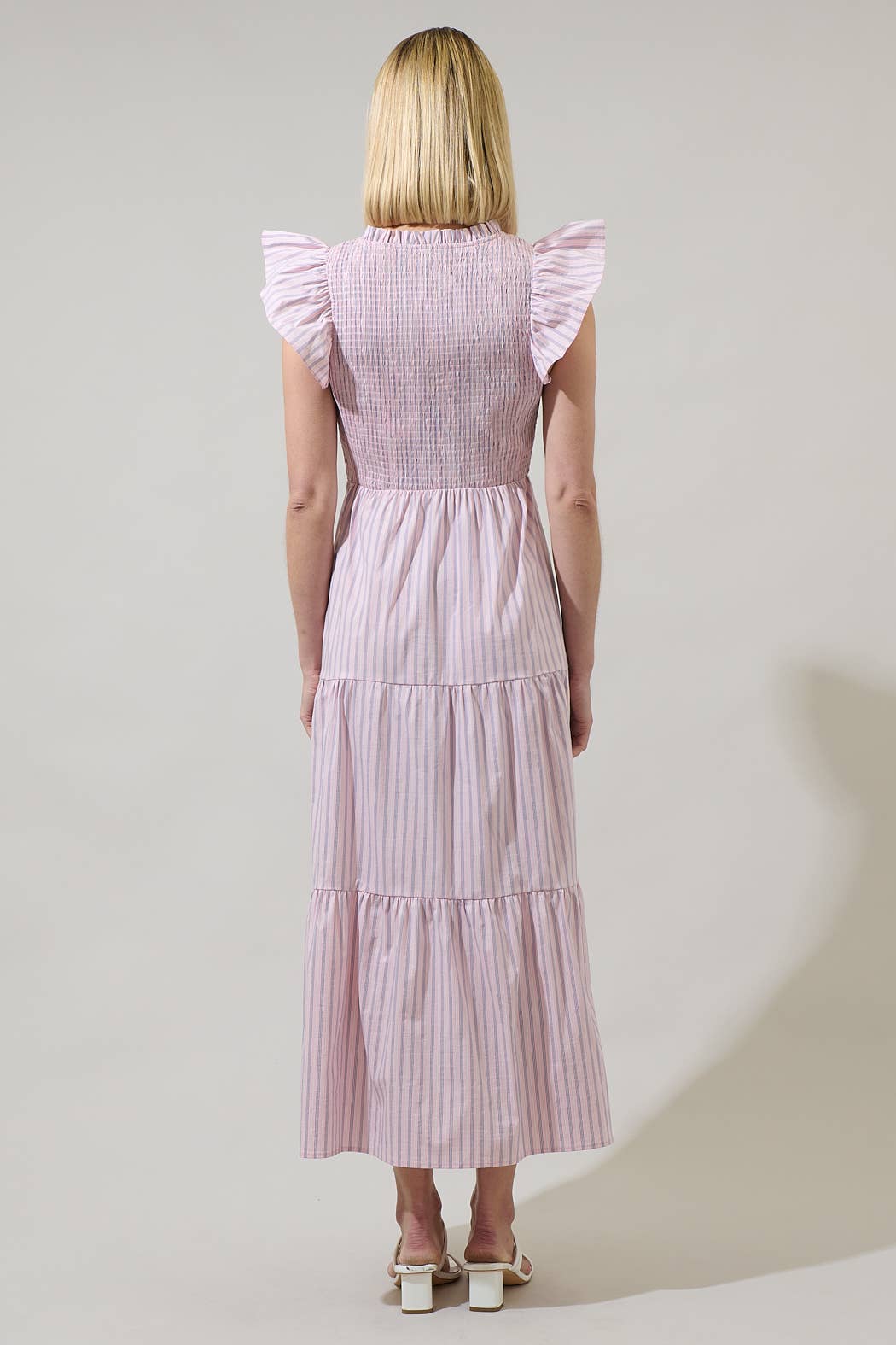 Dress - Lula Striped Sunfire Tiered Midi