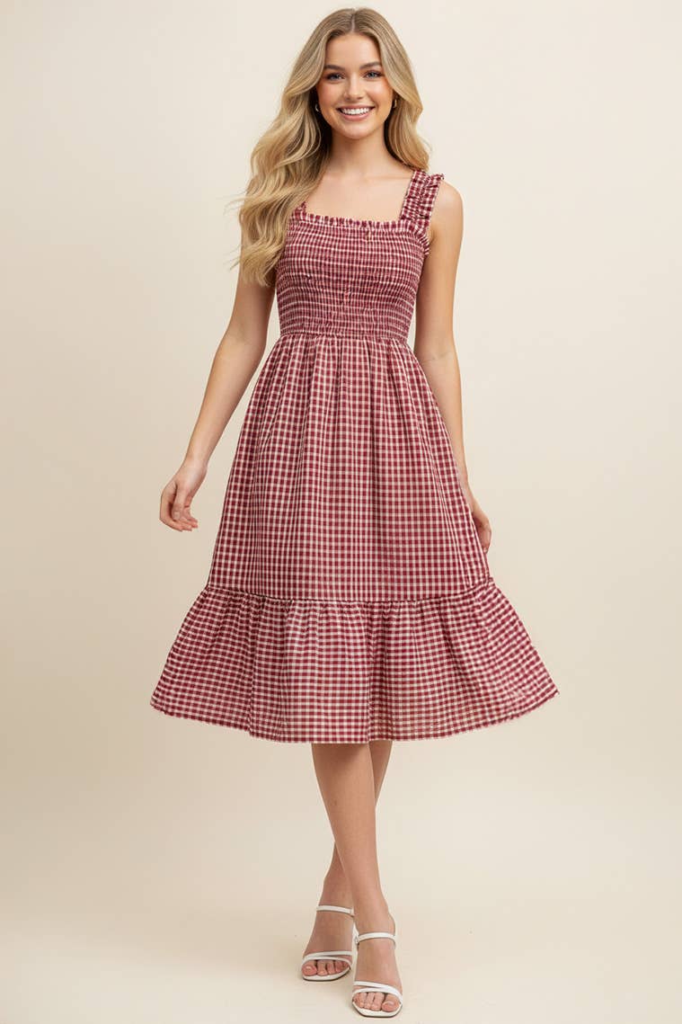 Dress- Gingham Tiered