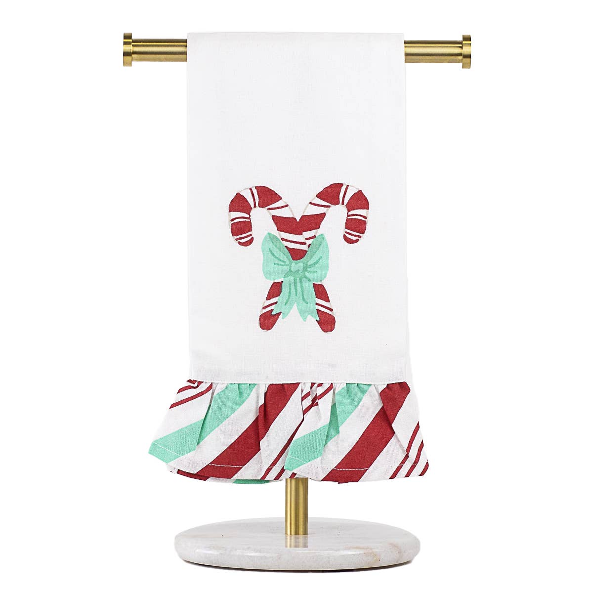 Hand Towel - Candy Cane Ruffle