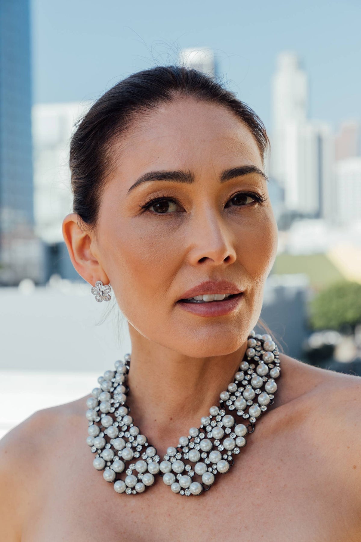Necklace - Statement, Diana Collar, White