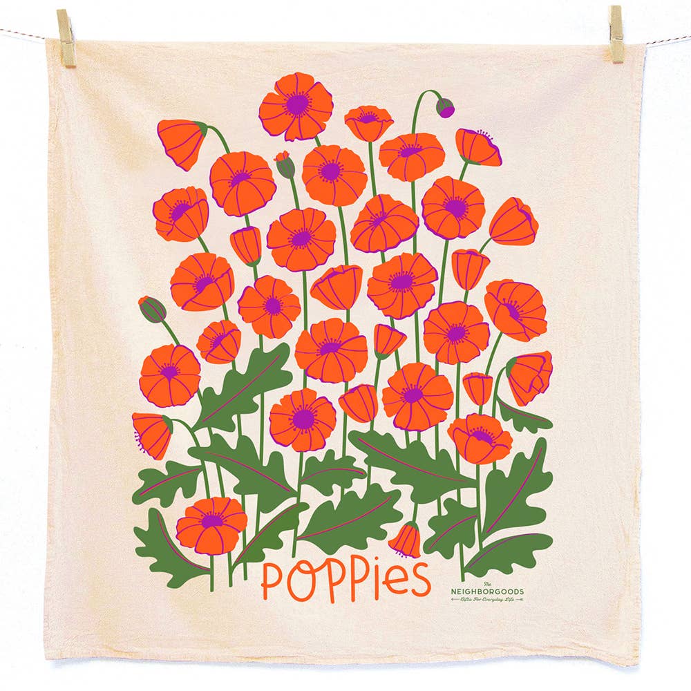 Tea Towel + Sponge Cloth Set - Poppy