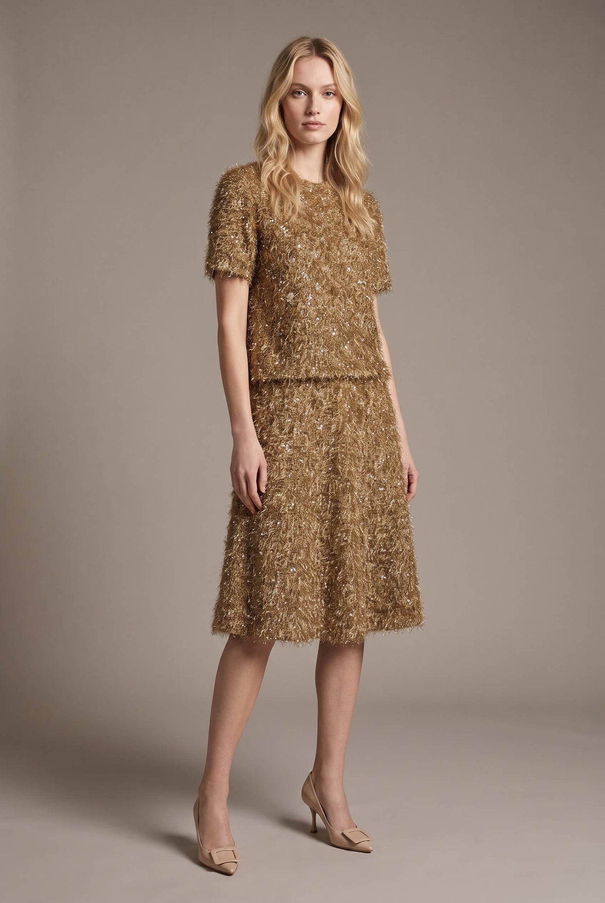 Top - Sequin Textured Short Sleeve