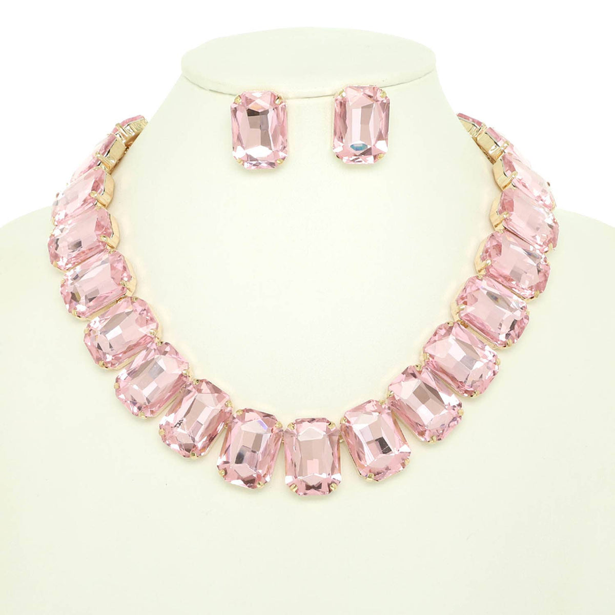 Necklace Set - Crystal Cut Collar with Matching Earring
